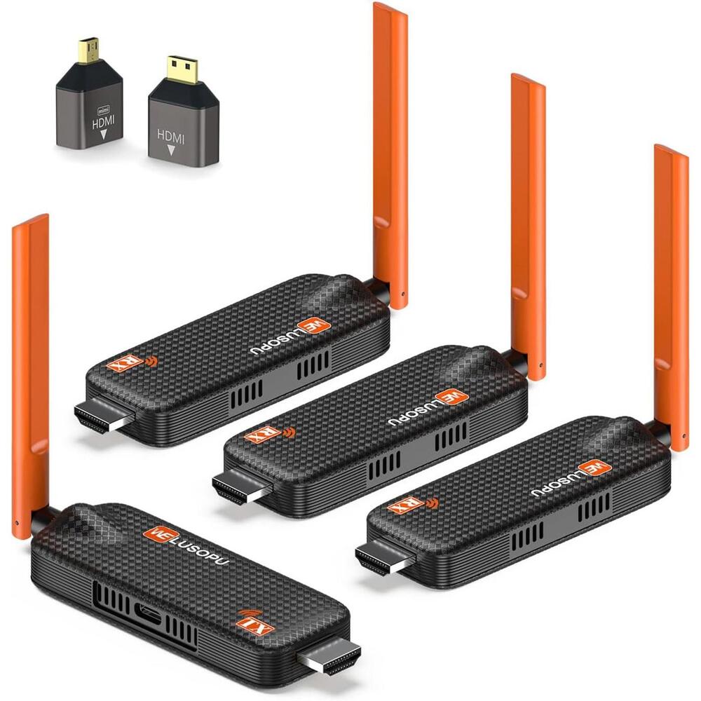 Wireless HDMI Transmitter and 3 Receivers, Support Up to 6 Receivers, 5.8G